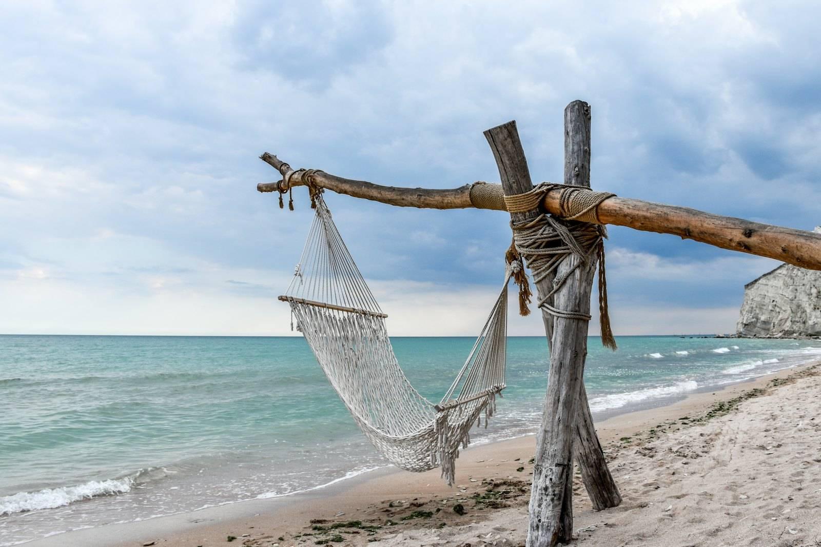 A hammock on a beach